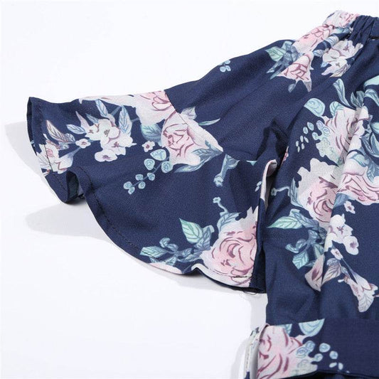 Belt parent-child dress - Mubimart
