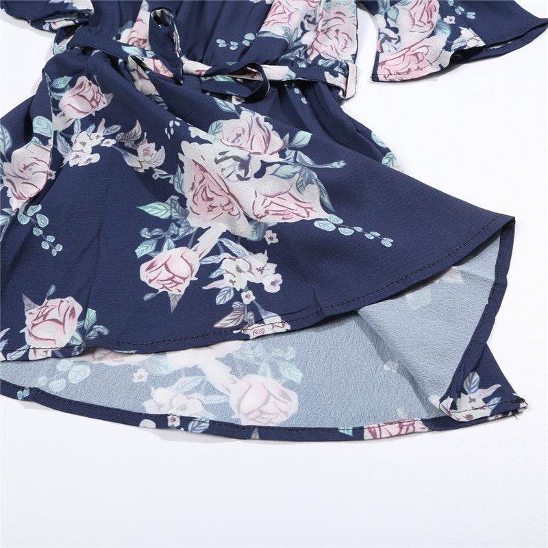 Belt parent-child dress - Mubimart