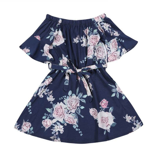 Belt parent-child dress - Mubimart