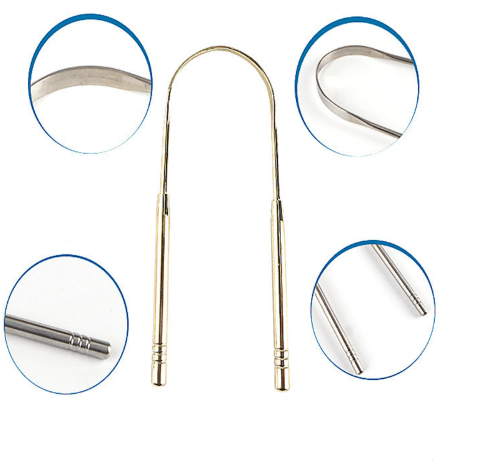 Best selling explosion models factory direct explosion models 304 stainless steel tongue scraper to remove bad breath clean tongue moss scraper - Mubimart