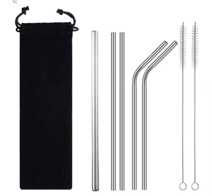 Beverage Milk Tea Metal Straws 8 Combo Set - Mubimart -  