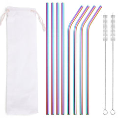 Beverage Milk Tea Metal Straws 8 Combo Set - Mubimart -  