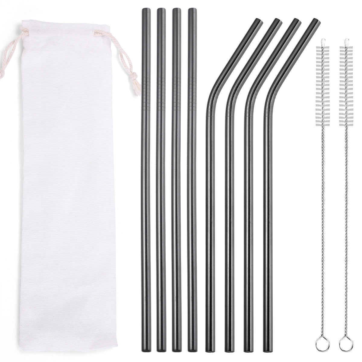 Beverage Milk Tea Metal Straws 8 Combo Set - Mubimart -  