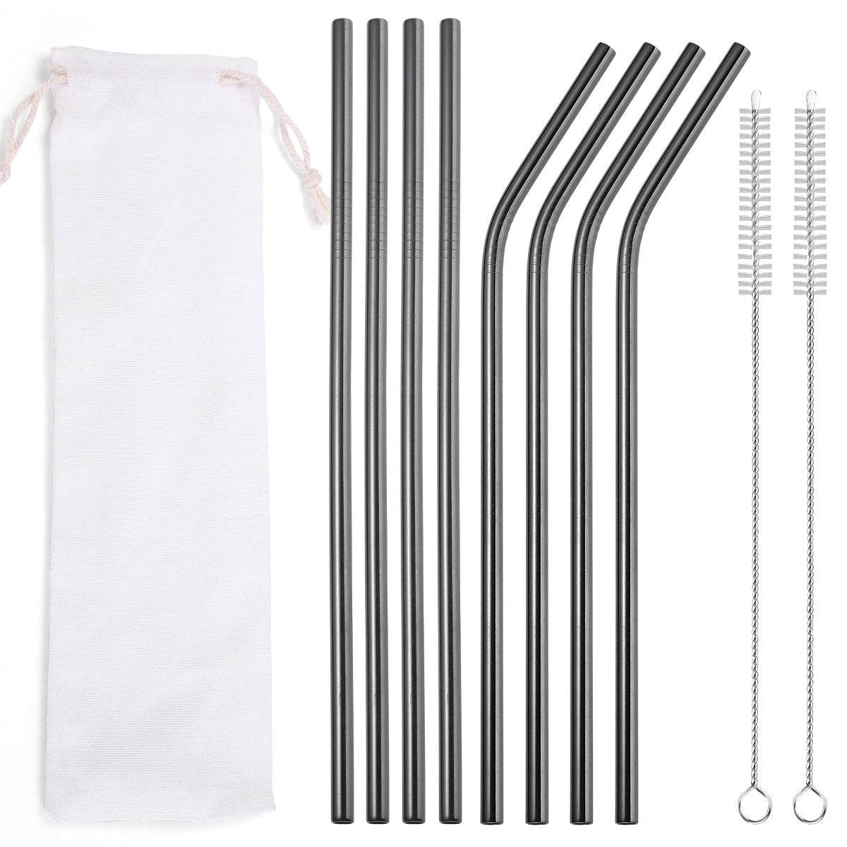Beverage Milk Tea Metal Straws 8 Combo Set - Mubimart