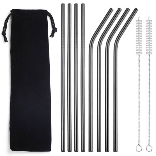 Beverage Milk Tea Metal Straws 8 Combo Set - Mubimart