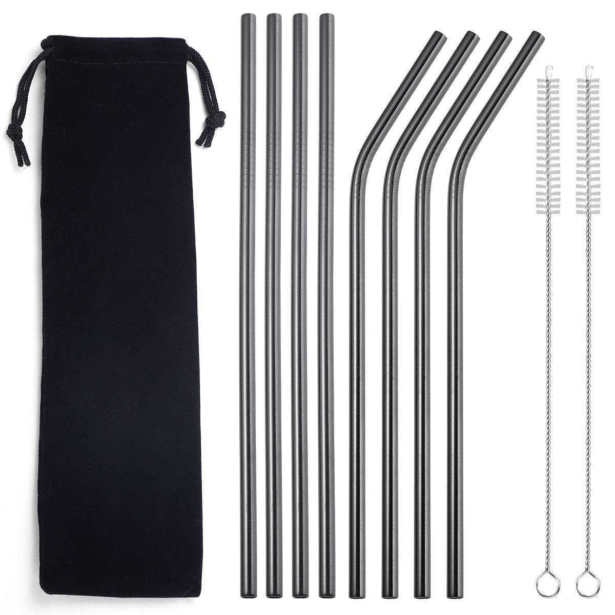 Beverage Milk Tea Metal Straws 8 Combo Set - Mubimart -  