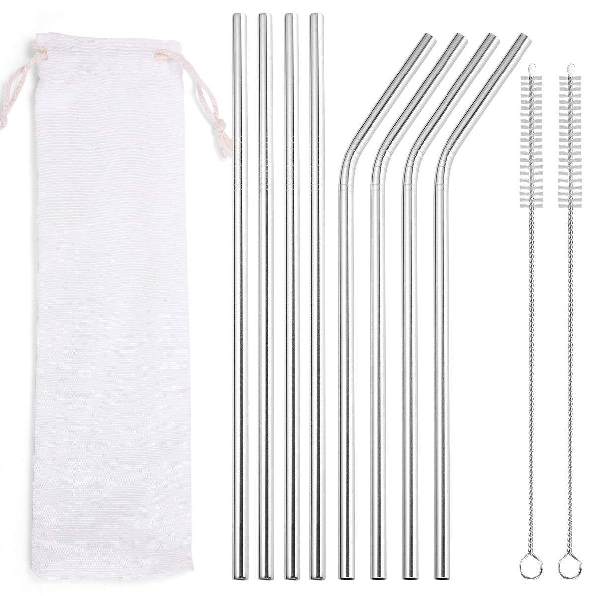 Beverage Milk Tea Metal Straws 8 Combo Set - Mubimart -  