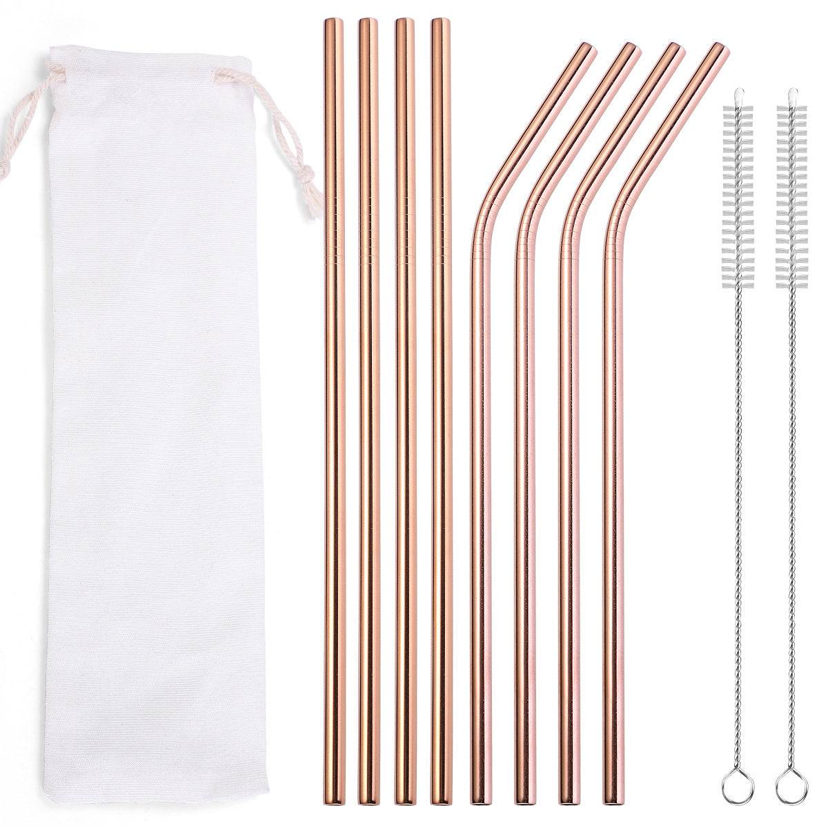 Beverage Milk Tea Metal Straws 8 Combo Set - Mubimart