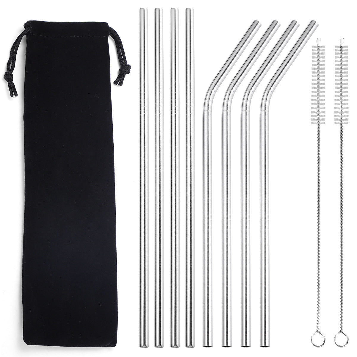 Beverage Milk Tea Metal Straws 8 Combo Set - Mubimart -  