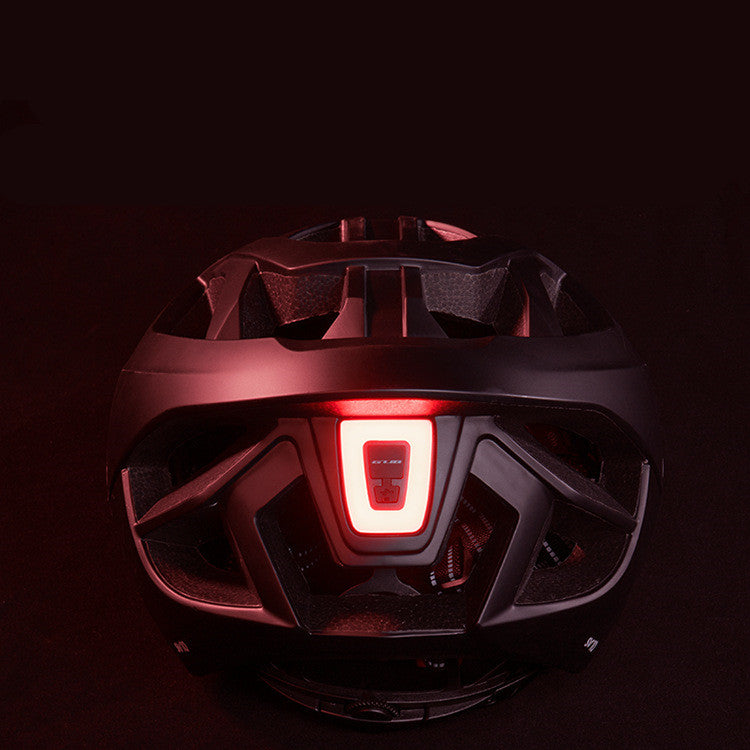 Bicycle Helmet LED Light Rechargeable Intergrally-molded Cycling Helmet Mountain Road Bike Helmet Sport Safe Hat - Mubimart - Bicycle Helmet 