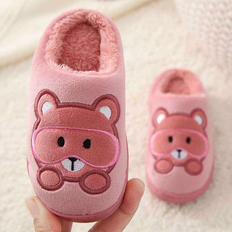 Big Kids Slippers Non-slip Thick Cute Baby Cotton Slippers - Mubimart