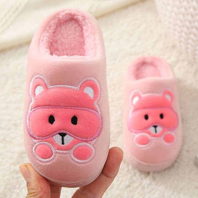 Big Kids Slippers Non-slip Thick Cute Baby Cotton Slippers - Mubimart