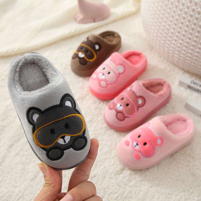 Big Kids Slippers Non-slip Thick Cute Baby Cotton Slippers - Mubimart -  