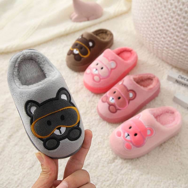 Big Kids Slippers Non-slip Thick Cute Baby Cotton Slippers - Mubimart