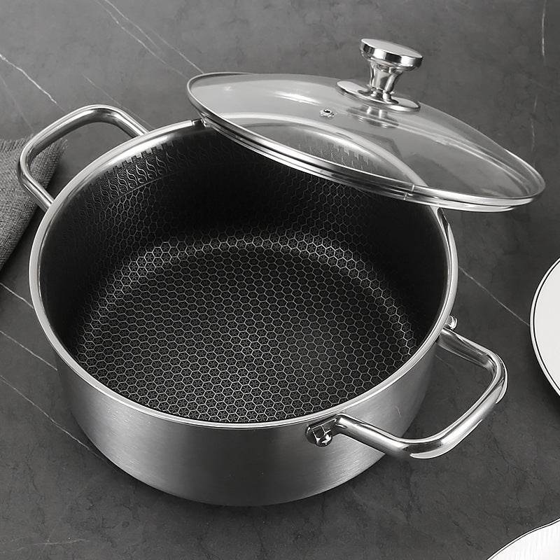 Binaural 304 Stainless Steel Soup Pot Non-coated Non-stick Pan - Mubimart