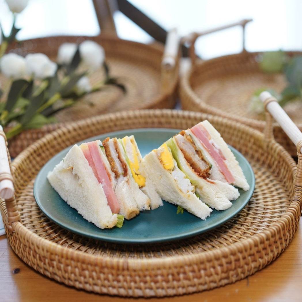 Binaural Bamboo Woven Fruit Tray Woven Basket - Mubimart