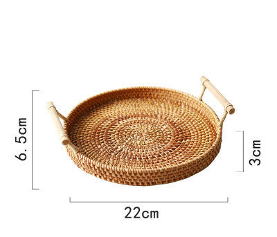 Binaural Bamboo Woven Fruit Tray Woven Basket - Mubimart -  