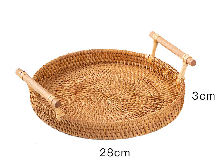 Binaural Bamboo Woven Fruit Tray Woven Basket - Mubimart -  