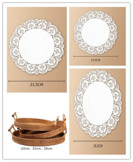Binaural Bamboo Woven Fruit Tray Woven Basket - Mubimart