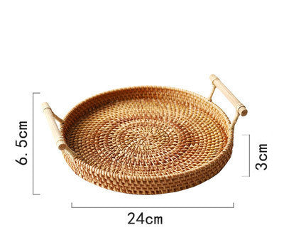 Binaural Bamboo Woven Fruit Tray Woven Basket - Mubimart -  