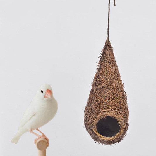 Bird's Nest Bird's Nest Small Bird Supplies Bird Cage Straw Outdoor - Mubimart