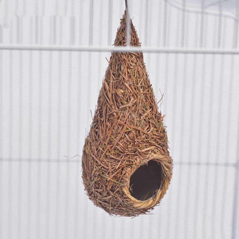 Bird's Nest Bird's Nest Small Bird Supplies Bird Cage Straw Outdoor - Mubimart -  