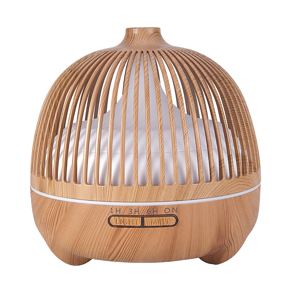 Birdcage Aromatherapy Machine Hollow Wood Grain Ultrasonic Humidifier - Mubimart -  