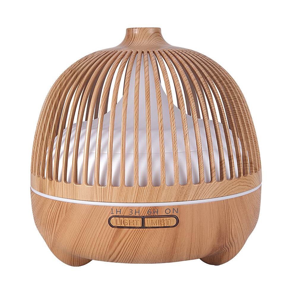 Birdcage Aromatherapy Machine Hollow Wood Grain Ultrasonic Humidifier - Mubimart