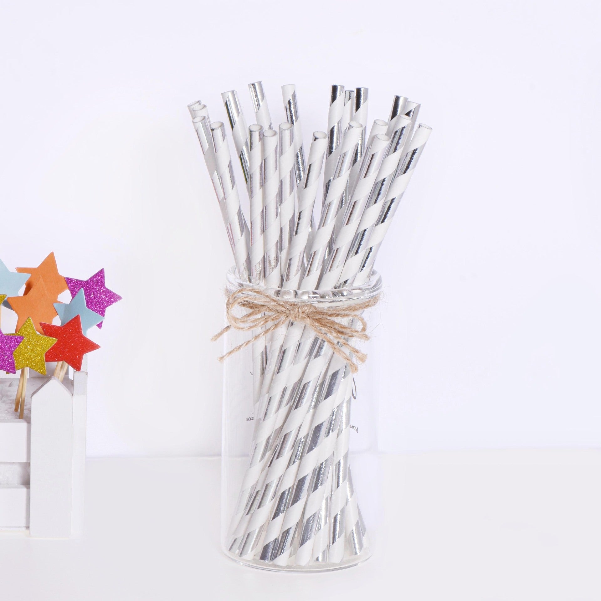 Birthday Party Dining Bar Paper Disposable Bronzing Colored Straws - Mubimart -  