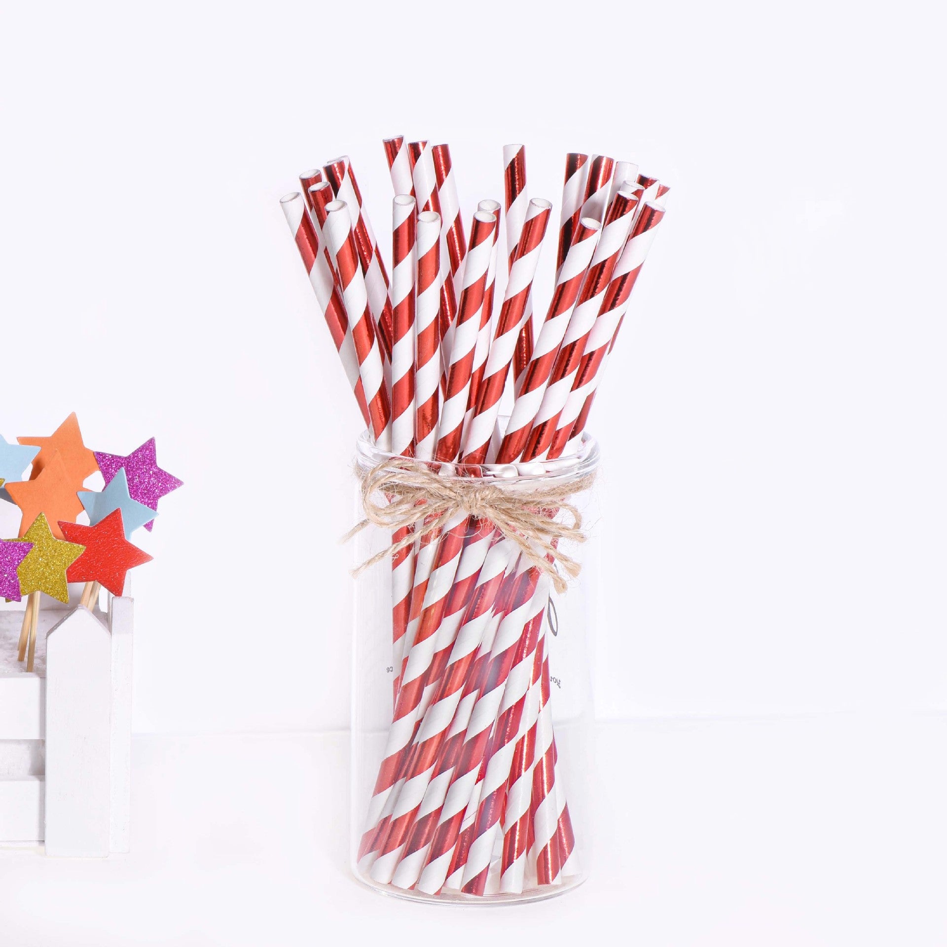 Birthday Party Dining Bar Paper Disposable Bronzing Colored Straws - Mubimart -  