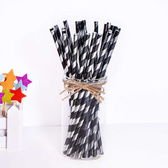 Birthday Party Dining Bar Paper Disposable Bronzing Colored Straws - Mubimart -  