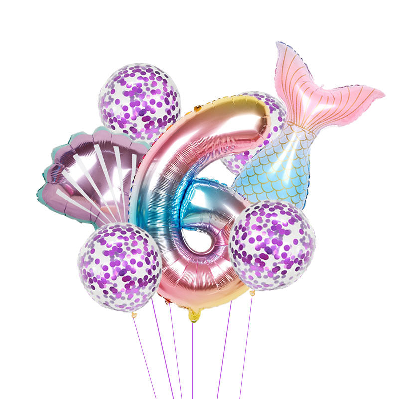 Birthday Party Supplies Decorative Mermaid Balloon Package - Mubimart -  