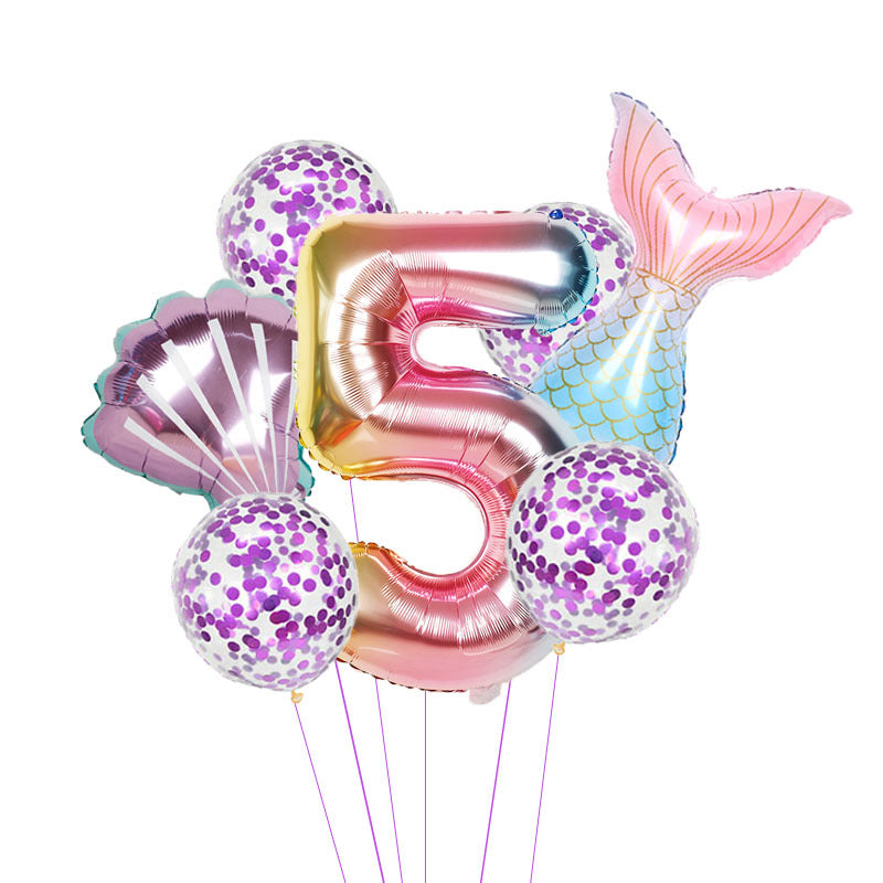 Birthday Party Supplies Decorative Mermaid Balloon Package - Mubimart -  