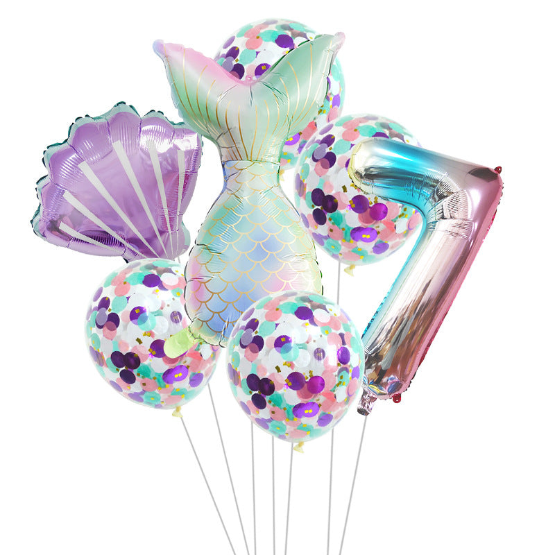 Birthday Party Supplies Decorative Mermaid Balloon Package - Mubimart -  