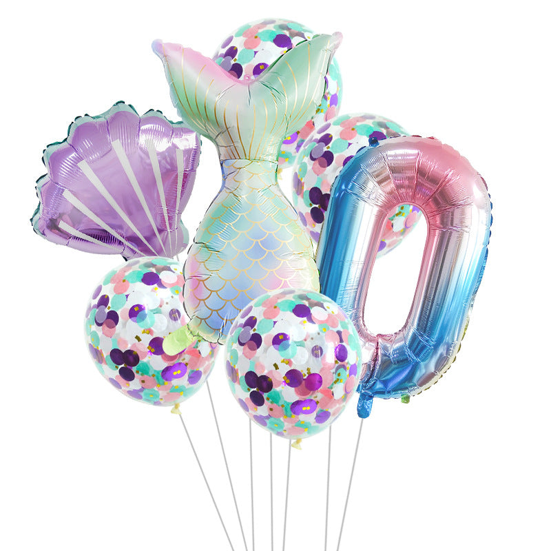 Birthday Party Supplies Decorative Mermaid Balloon Package - Mubimart -  