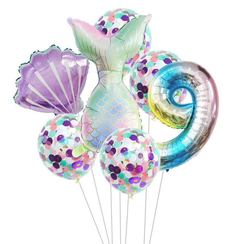 Birthday Party Supplies Decorative Mermaid Balloon Package - Mubimart -  