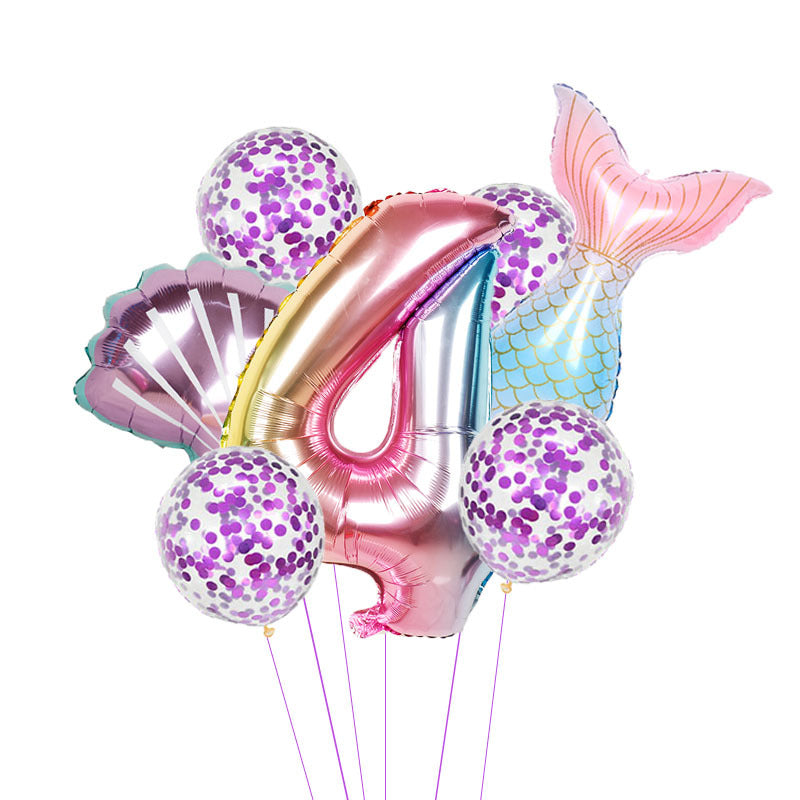 Birthday Party Supplies Decorative Mermaid Balloon Package - Mubimart -  