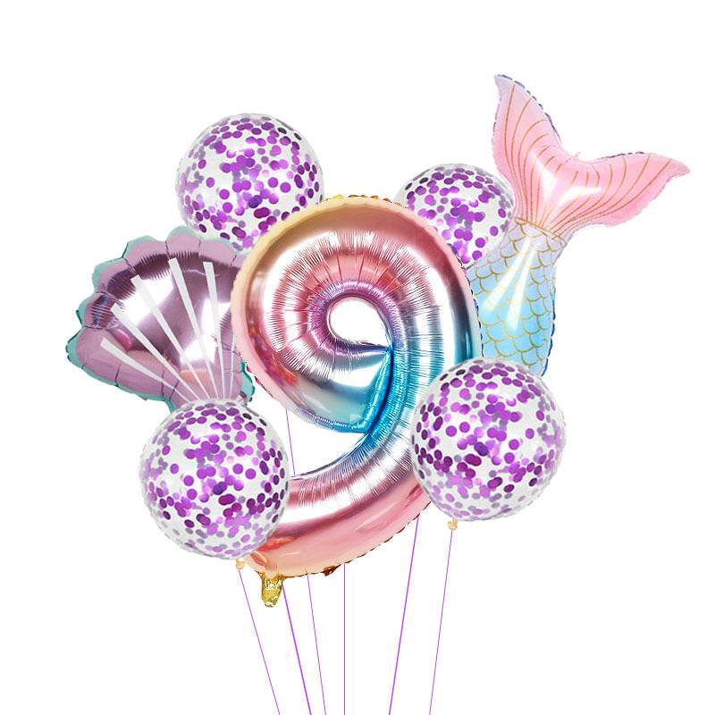 Birthday Party Supplies Decorative Mermaid Balloon Package - Mubimart