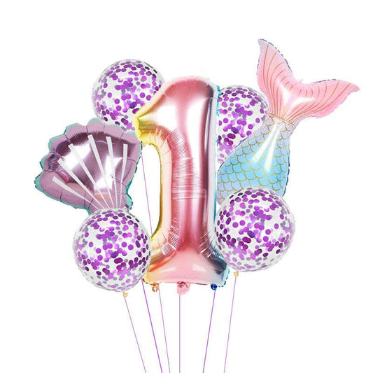 Birthday Party Supplies Decorative Mermaid Balloon Package - Mubimart