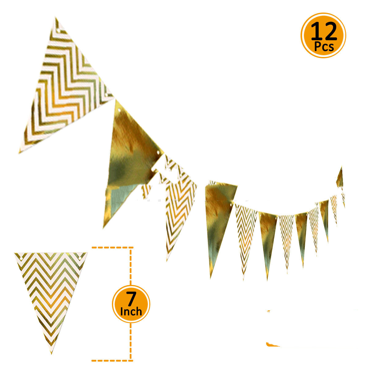 Birthday Party Supplies Paper Decoration Pull Flag Banner - Mubimart - Birthday Decor 