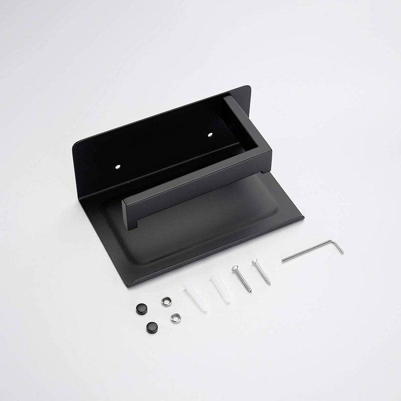 Black 304 Stainless Steel Toilet Cell Phone Paper Towel Holder - Mubimart