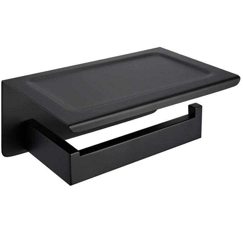 Black 304 Stainless Steel Toilet Cell Phone Paper Towel Holder - Mubimart