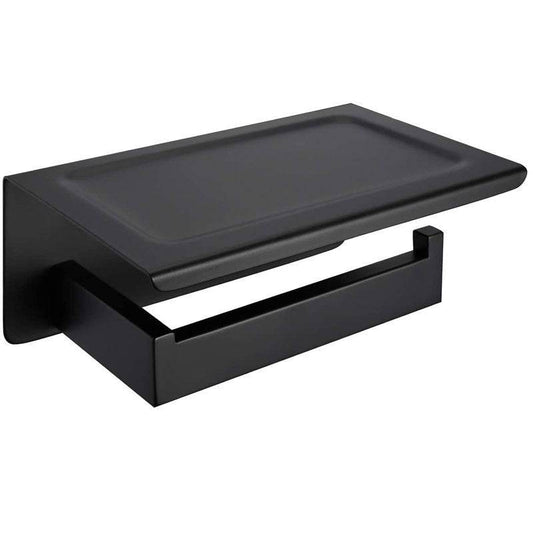 Black 304 Stainless Steel Toilet Cell Phone Paper Towel Holder - Mubimart