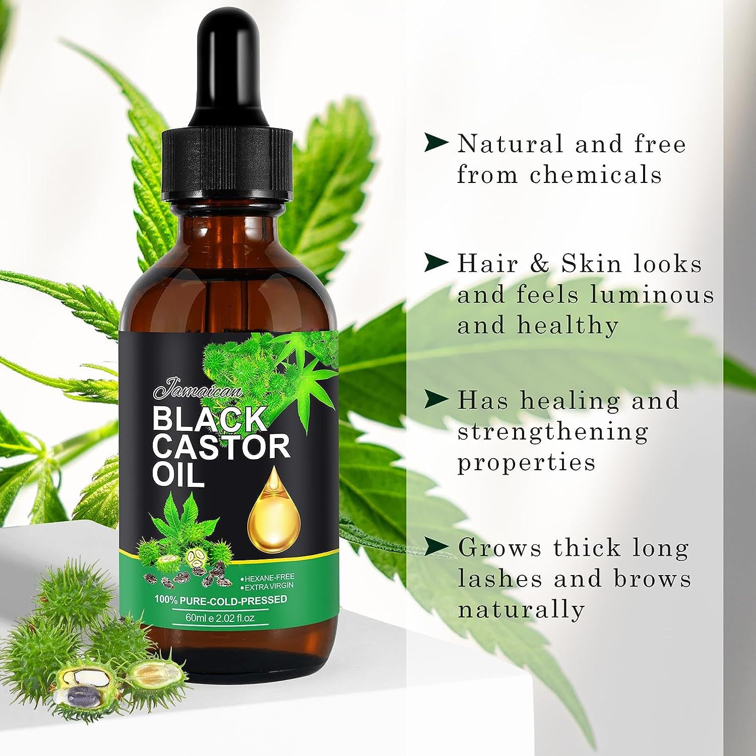 Black Castor Oil Massage Oil Hair Care Essential Oil Cross-border - Mubimart -  