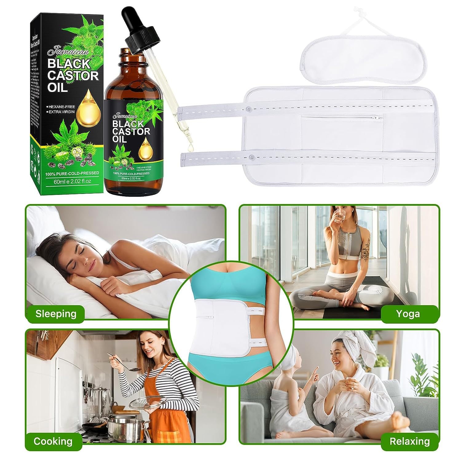 Black Castor Oil Massage Oil Hair Care Essential Oil Cross-border - Mubimart -  