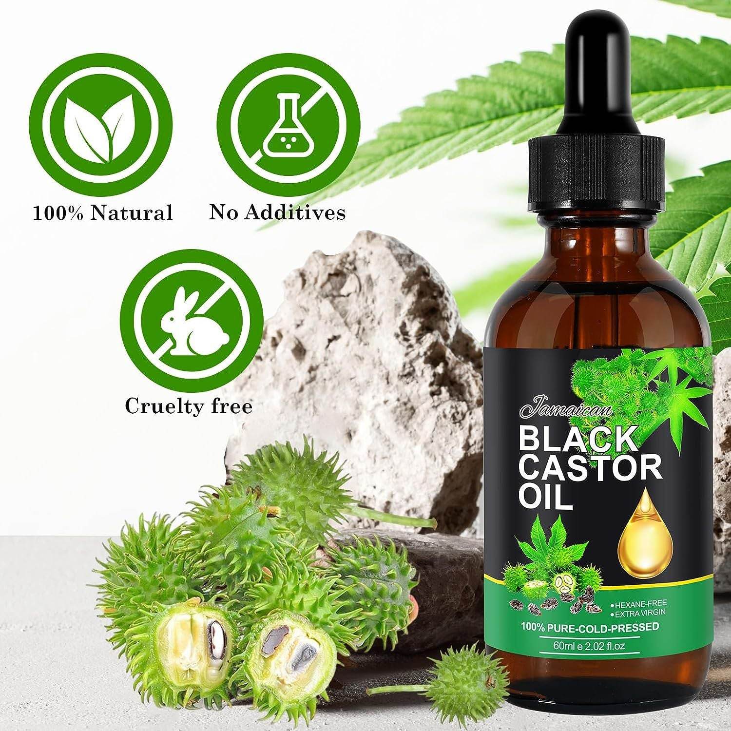 Black Castor Oil Massage Oil Hair Care Essential Oil Cross-border - Mubimart
