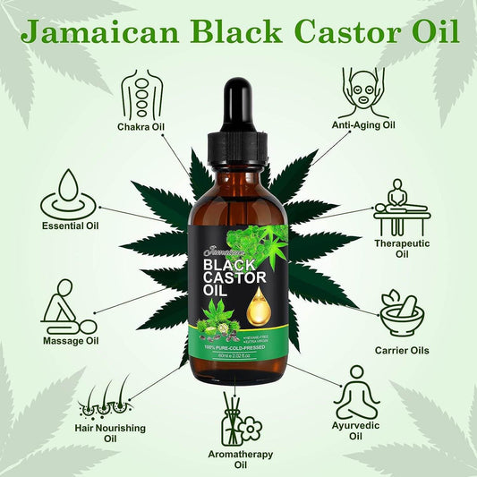 Black Castor Oil Massage Oil Hair Care Essential Oil Cross-border - Mubimart