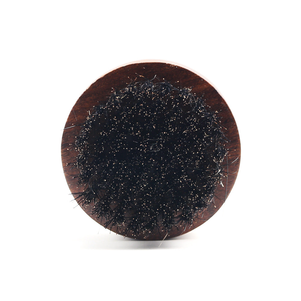 Black Gold Sandalwood Round Boar Bristles Beard Brush - Mubimart -  