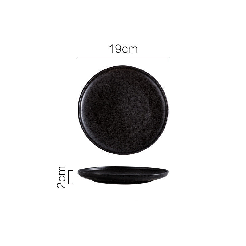 Black Plate, Ceramic Dish, Steak Plate - Mubimart -  