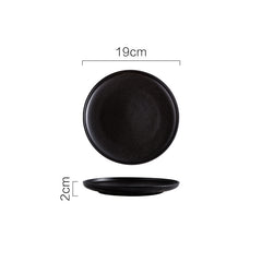 Black Plate, Ceramic Dish, Steak Plate - Mubimart -  